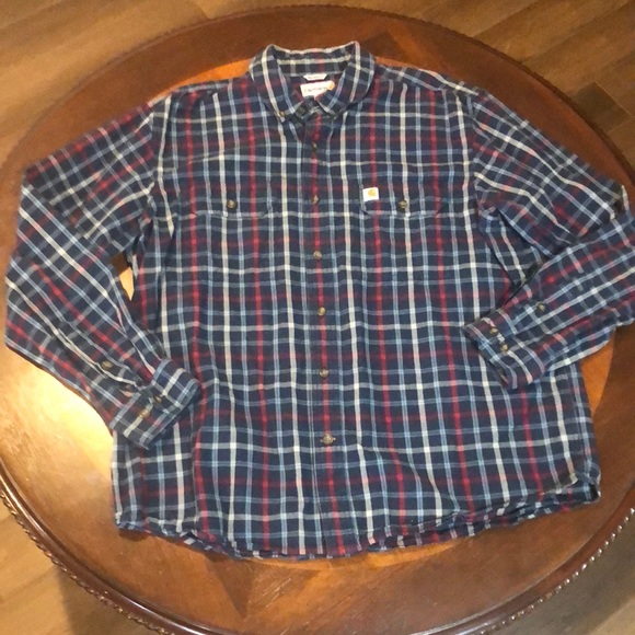 Carhartt Relaxed Fit Plaid Button Down Shirt XL - Picture 1 of 5